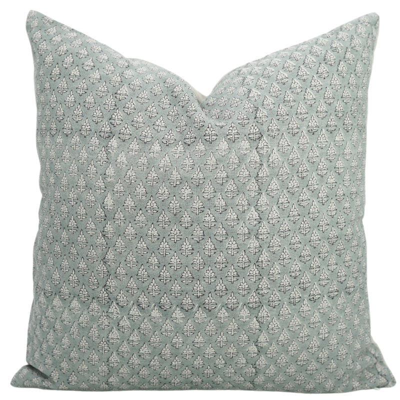 Coussin décoratif à motif de blocs de tissu fabriqué à la main Fabividine, Riva, H 26 po x l 26 po