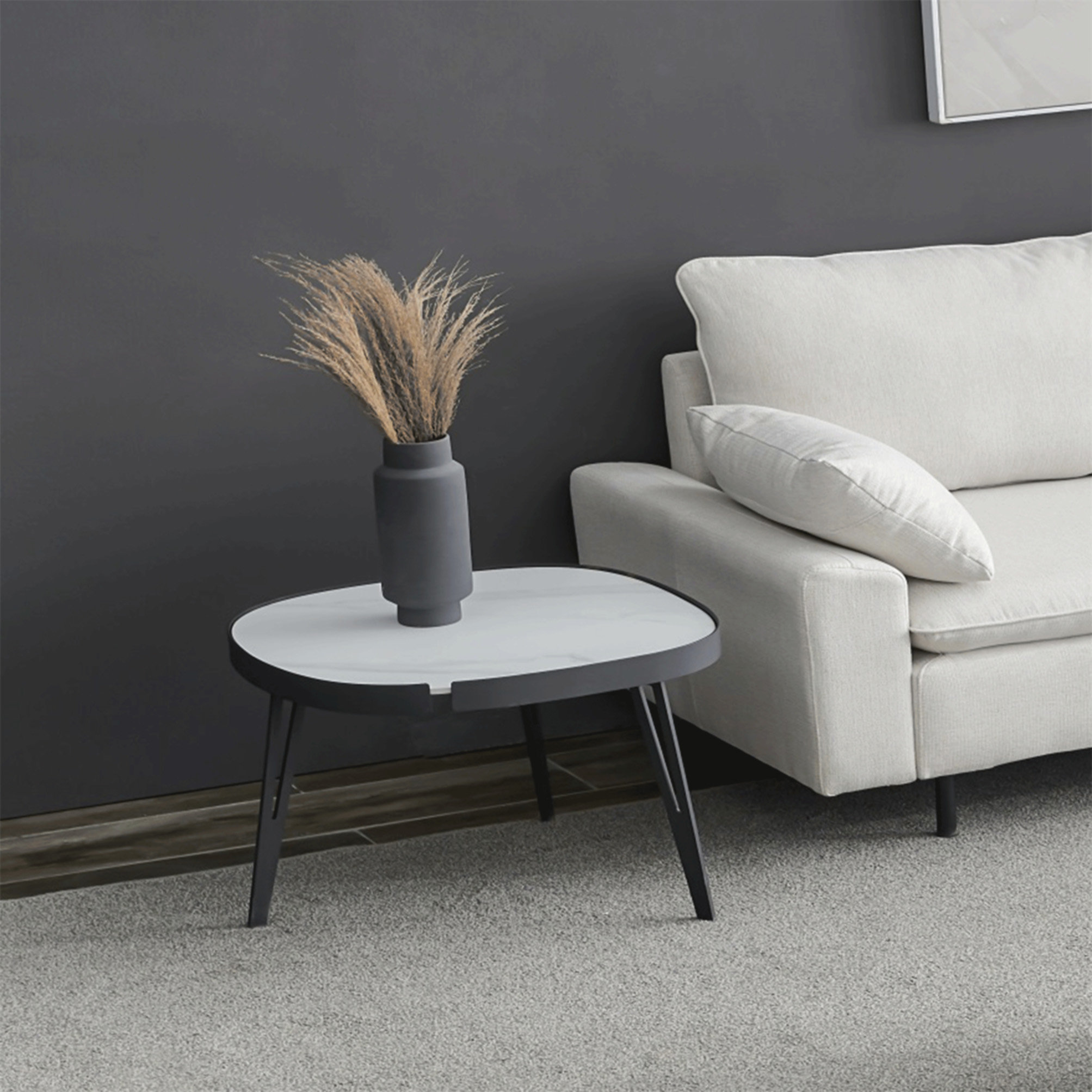 Wrought Studio Modern Coffee Table Metal Frame With Sintered Stone ...