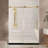 Frameless Shower Door 44-48"W X 76" H, 1/4 "(6 Mm) Clear Tempered Glass, Explosion Proof Film, Stainless Steel Handle-123404488