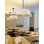Textile - Luminaire suspendu tambour Warren - Noir mat - Abat-jour en tissu crème