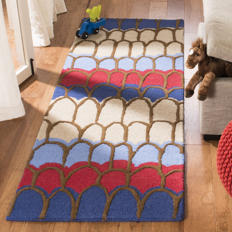 Tapis bleu pour enfants Fairchild, Tapis de couloir 2 pi 3 po x 7 pi