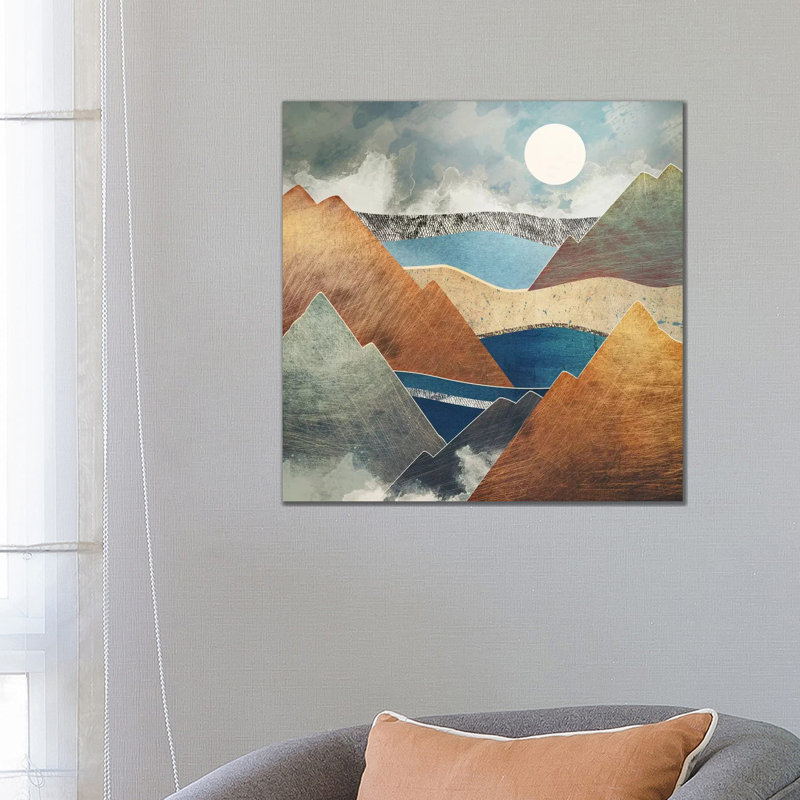 Mountain Pass - impression d'art graphique, H 26 po x l 26 po x P 1,5 po, Aucun mat, Toile tendue