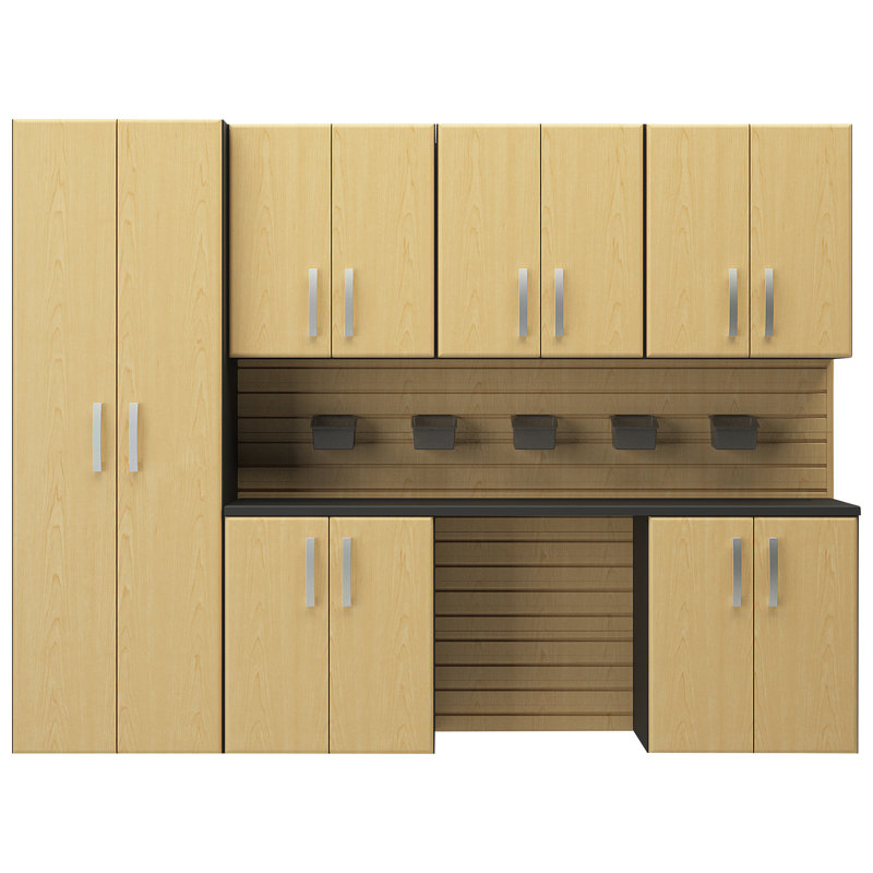 6 Piece Plastic Complete Storage System, Silver/White