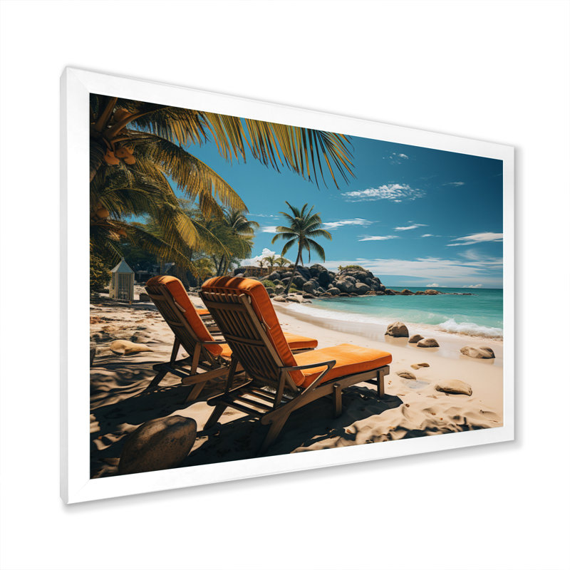 Dulverton Beach Tropical Dream II, reproduction d'art sur toile, H 34 po x l 44 po x P 1,5 po, Cadre simple blanc