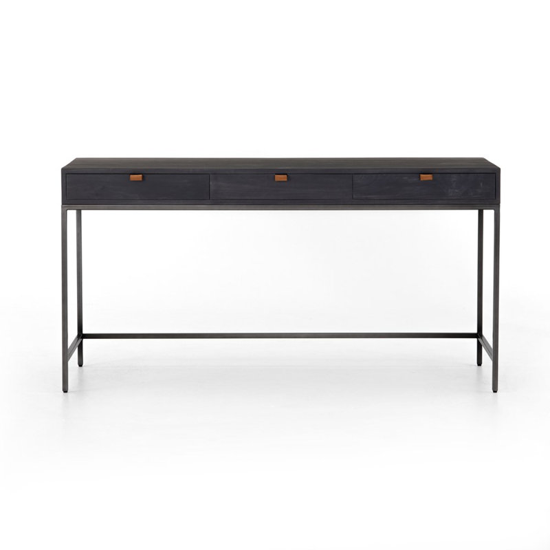 Trey Solid Wood Executive Desk, Black Wash Poplar