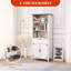 Grande armoire de rangement 72 po avec tiroir et portes de grange, armoire de rangement en bois à 6 niveaux avec tablettes réglables