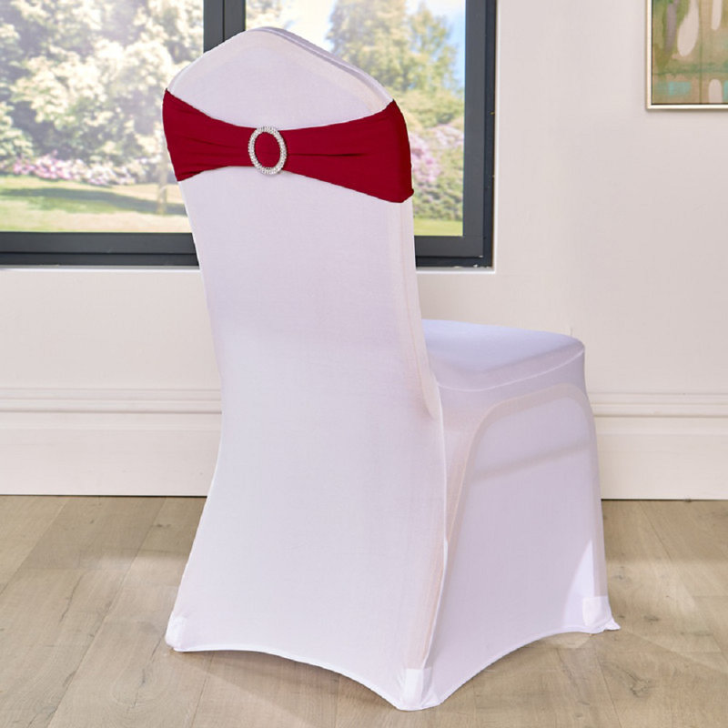 17 Stories Chair Cover Band, Burgundy