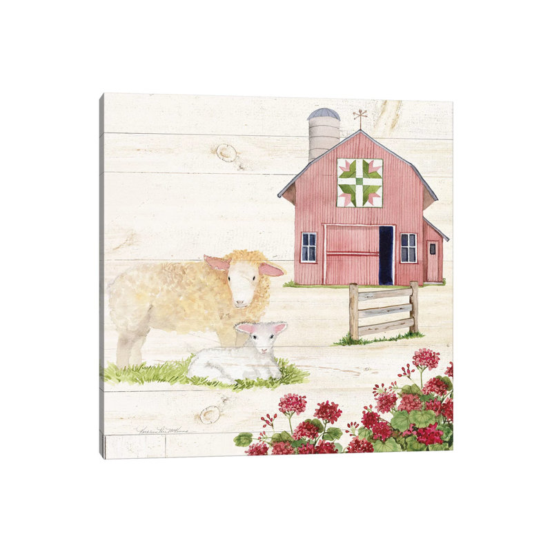 Life On The Farm II by Kathleen Parr McKenna - Wrapped Canvas Painting, 45.72 cm H x 45.72 cm W