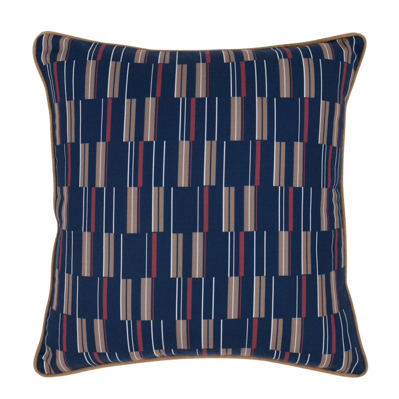 Nantucket Indoor/Outdoor Reversible Throw Pillow, Navy/Beige/Red/White