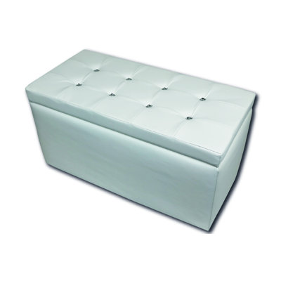 Bilbil 90cm Wide Rectangle No Pattern Pouffe Ottoman with Storage