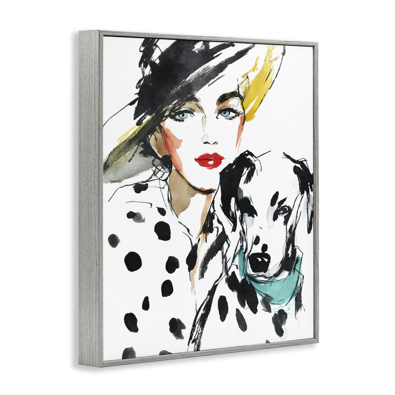 Giclée encadrée de muse dalmatienne tendance, design par Svetlana Aleynikova, H 14 po x l 11 po