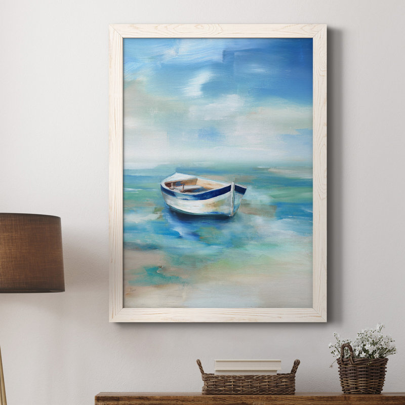Solitude Shore - Peinture sur toile encadrée, Toile blanche encadrée, H 20 po x l 17 po x P 1 po
