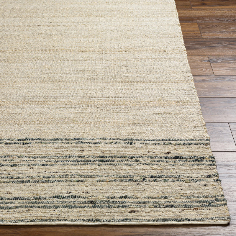 Striped Indoor Rug, Rectangle 6' x 9', Light Gray