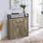 Dining Server with 3 Barn Doors, Rustic Oak Finish | Wood+Metal | Drawers Included