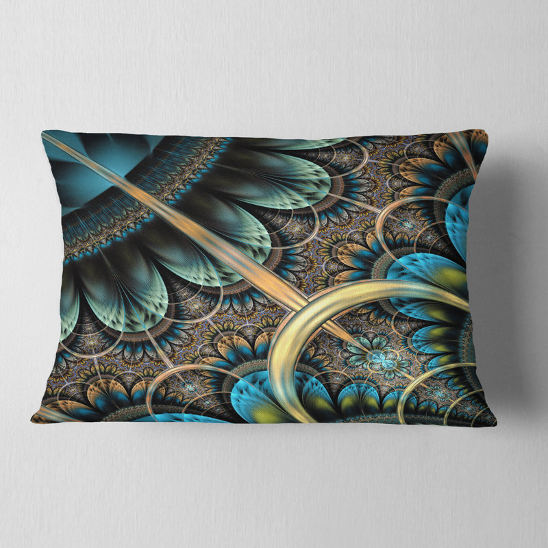 Coussin lombaire à motif floral fractal