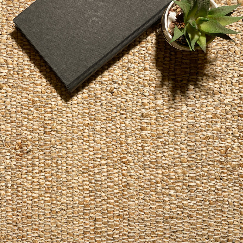 Tapis en jute Aleksei, Rectangulaire 2 pi x 3 pi, Beige