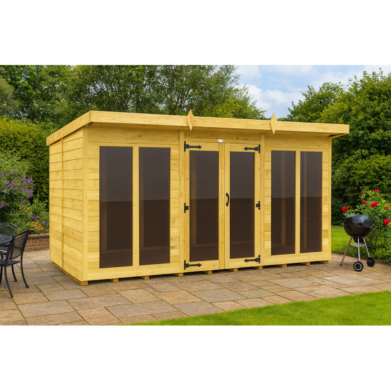 12ft x 6ft Pent Summer House (Full Height Window)