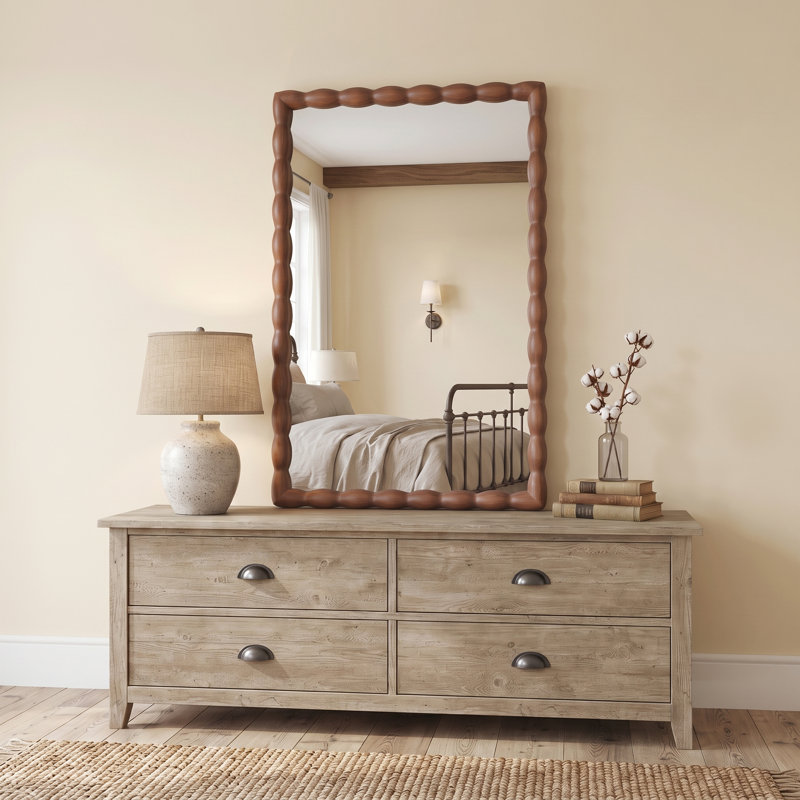 Miroir mural 24 po x 36 po, 36 po x 24 po, Warm Walnut, Rectangulaire
