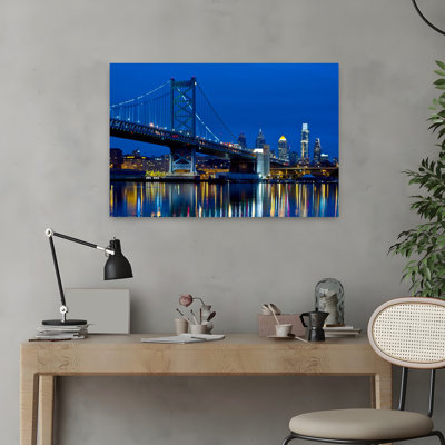 Ben Franklin Bridge At Dusk Philadelphia Pennsylvania Usa Abstract Contemporary Architecture City Art
