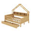 Lits plateforme pleine grandeur avec DEL, tablettes de rangement, tiroirs et garde-corps-108477722