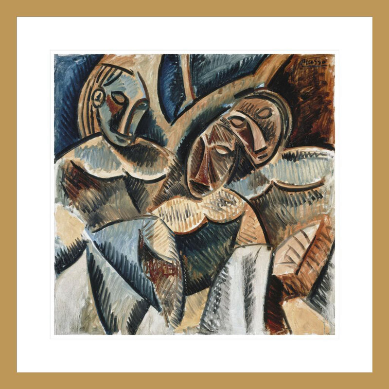 Trois personnages sous un arbre par Pablo Picasso, impression giclée sur cadre, H 23,5 po x l 23,5 po