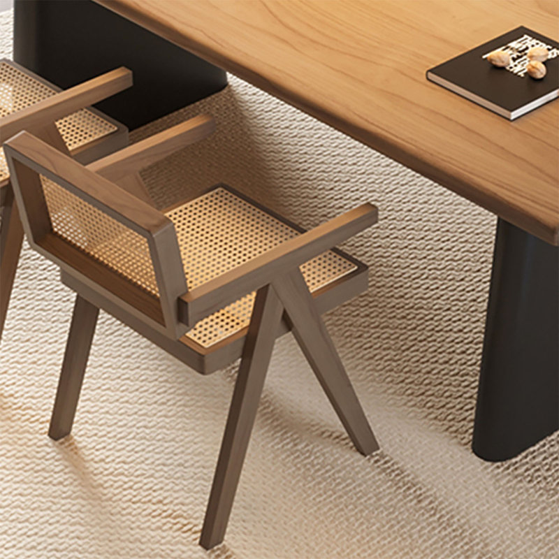Ensemble de table de salle à manger en bois massif rustique Wabi-Sabi, H 29,50 po x L 62,90 po x l 27,50 po