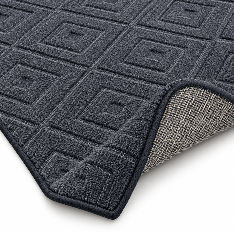 Aspire Homeware Grey Geometric Area Rug, Grey, 60x110cm