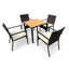 Ensemble repas d'extérieur avec table et chaises résistantes aux intempéries pour le jardin, la terrasse ou la cour-1708172505