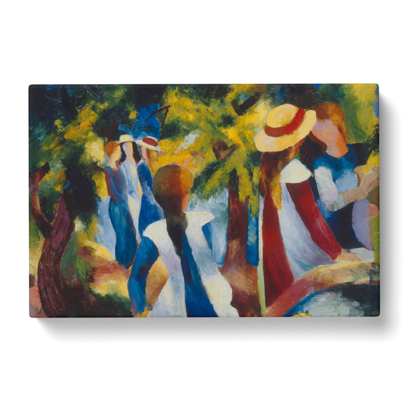 Girls In The Forest by August Macke - Wrapped Canvas Painting, 35cm H x 50cm W x 3cm D