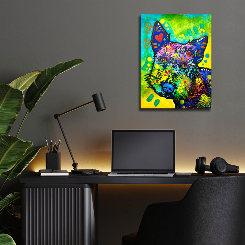  «Tilted» par Dean Russo, art mural en verre acrylique, 12 po x 16 po