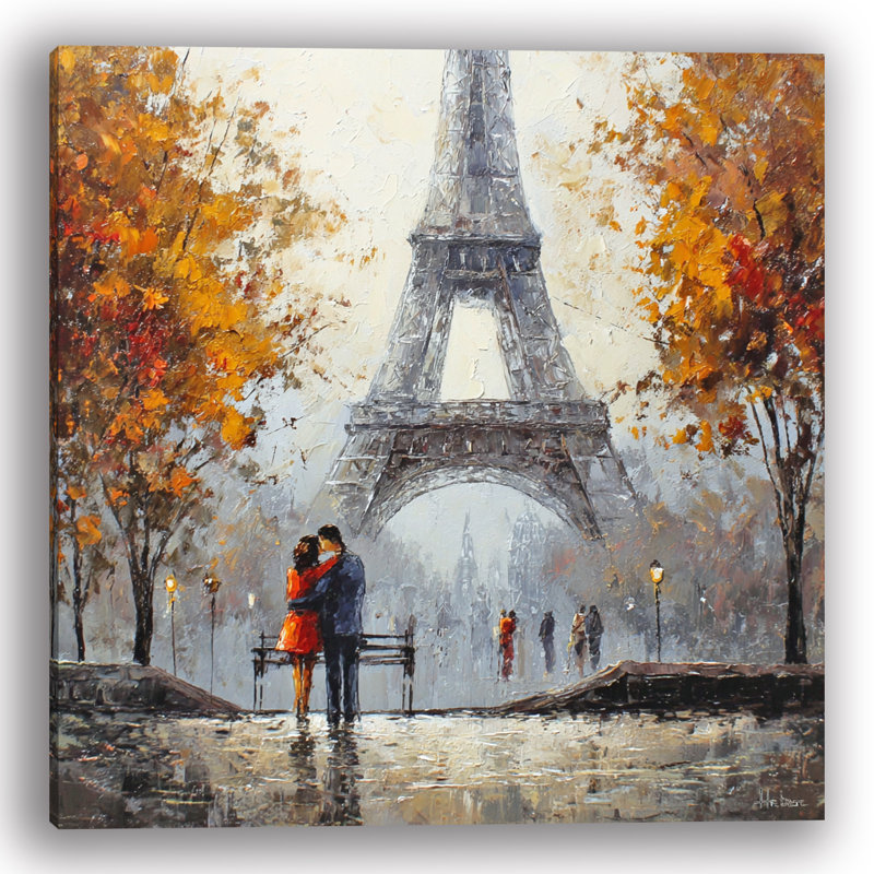«Romantic Moment in Paris», art mural sur toile tendue