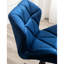 Fauteuil de bureau bleu recouvert de velours, pivotant à 360 degrés, structure relevable au gaz pour bureau pivotant confortable, rembourrage, rotation, machines