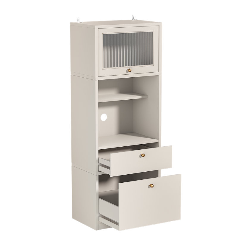 Grand garde-manger blanc avec ensemble anti-basculement