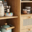 Buffet en rotin avec tablette réglable, buffet avec tiroirs pour le salon, la cuisine, le vestibule-371320965