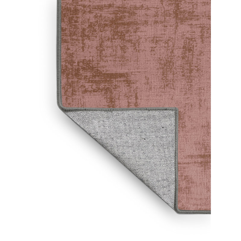 Machine Washable Abstract Brown Area Rug, Rectangle 7' x 9'
