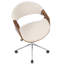 Chaise de bureau en noyer et crème