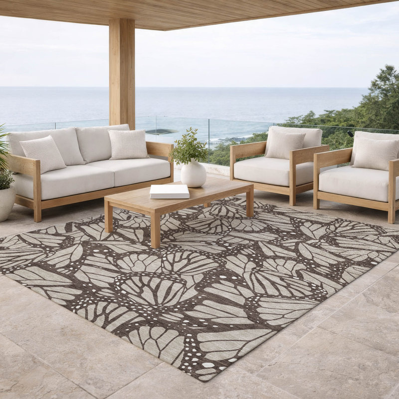 Tapis intérieur / extérieur lavable à la machine Chantille ACN2846, Beige, 9 pi x 12 pi