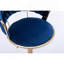 Ensemble de 2 tabourets de bar, avec repose-pieds chromé et base pivotante à hauteur réglable en velours + tabouret de bar simple Golden Leg - BLEU-600294229