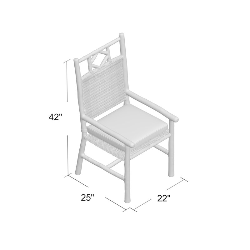 River Run Outdoor Dining Armchair, Canvas Bird's Eye Sunbrella® Canvas
