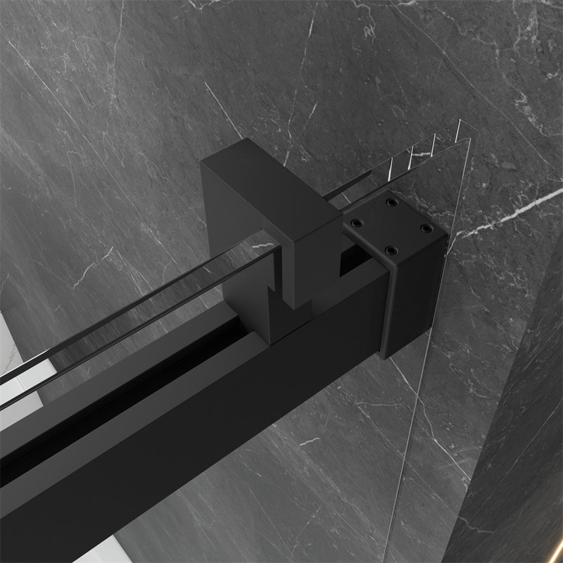 Frameless Shower Door with 3/8 in.  (10 MM)  Tempered Glass, Matte Black, 60 Inch