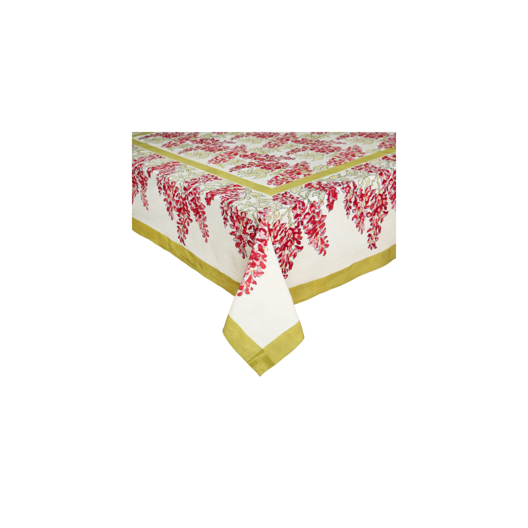 Kappa Floral Tablecloth, 90" x 90", Pink/Green