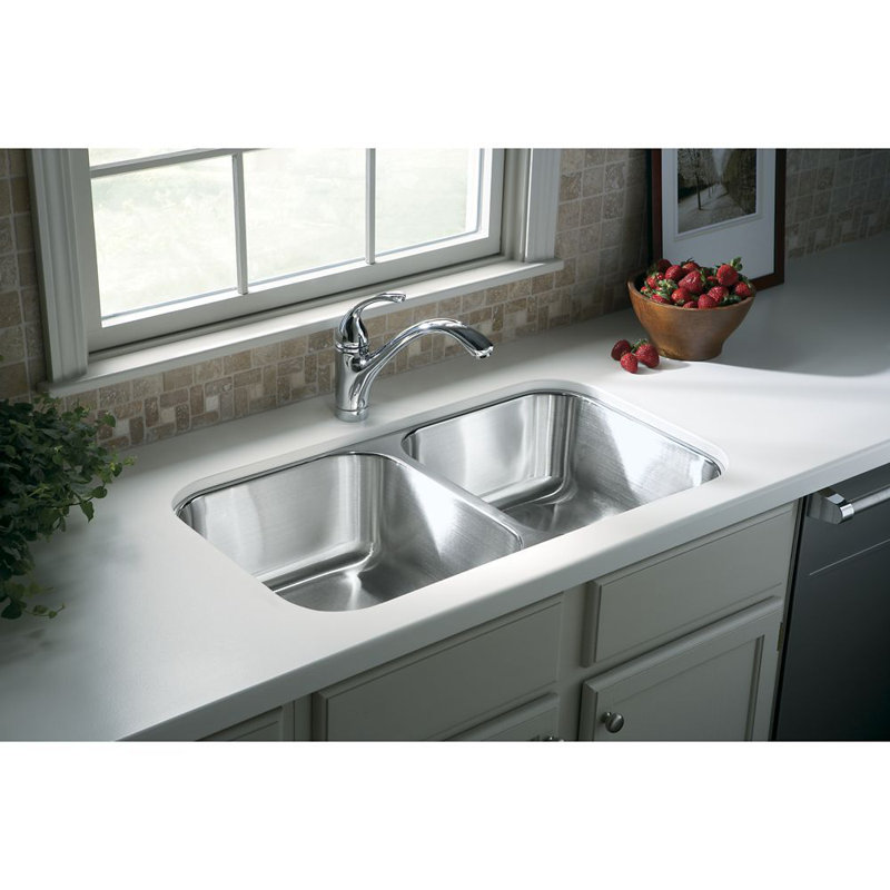 McAllister 32'' L Double Bowl Stainless Steel Kitchen Sink