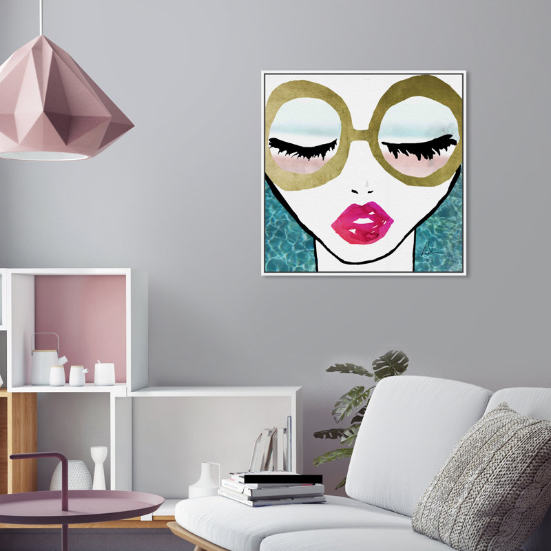 " Ready For The Water Golden " Painting Print, 24" H x 24" W x 1.5" D, White