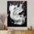 Toile avec cadre flottant brun