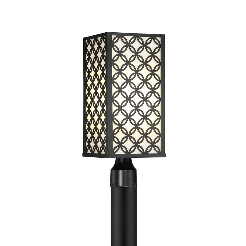 CLOVER LED Outdoor Post Lantern, Black/White