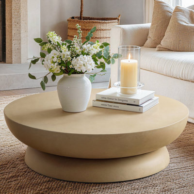 31.5" Diameter Concrete Round Coffee Table