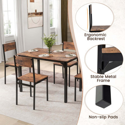 Yaker 4 - Person Four Leg Dining Set
