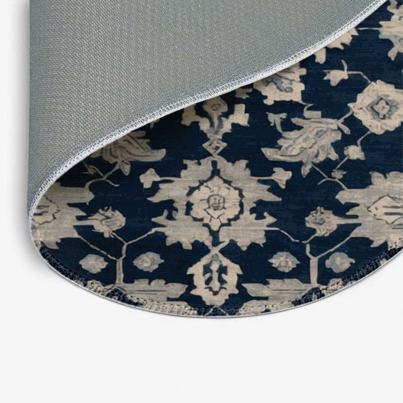 Tapis gris intérieur et extérieur surteint, Rond 5 pi