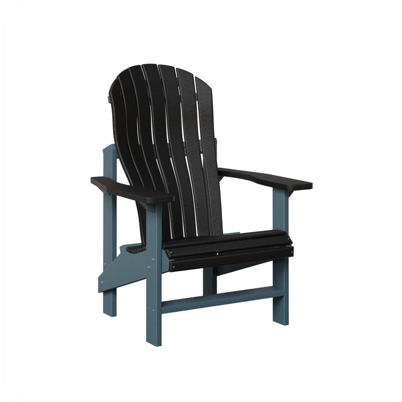 Berlin Gardens Contour Upright Adirondack Chair, Black with Slate