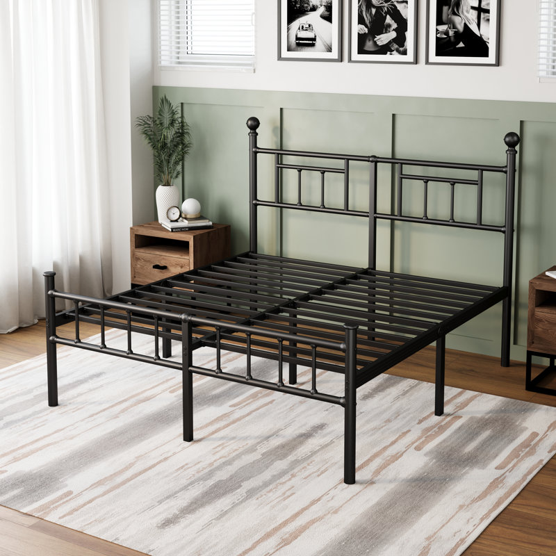 18" Platform king bed frame, Heavy Duty metal bed frame, No Box Spring Needed, Noise Free, Double Beds for Couples & Families, Perfect for Master Bedrooms